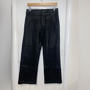 PAIGE Black Faux Leather Trousers